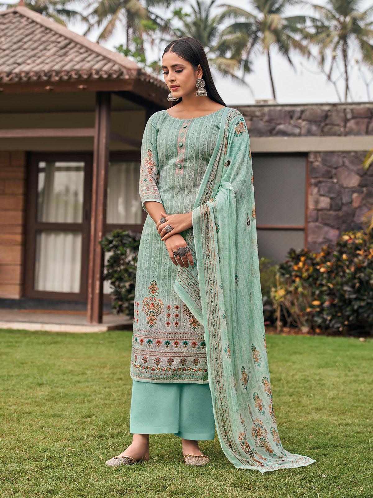 Women's Gorgeous Sea Green Palazzo Suit - Odette