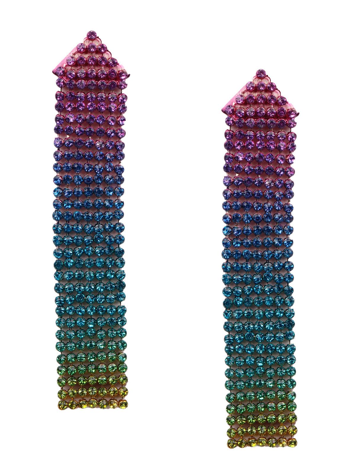 Women's Gorgeous Shaded Multicoloured Tassel Drop Earrings - Odette