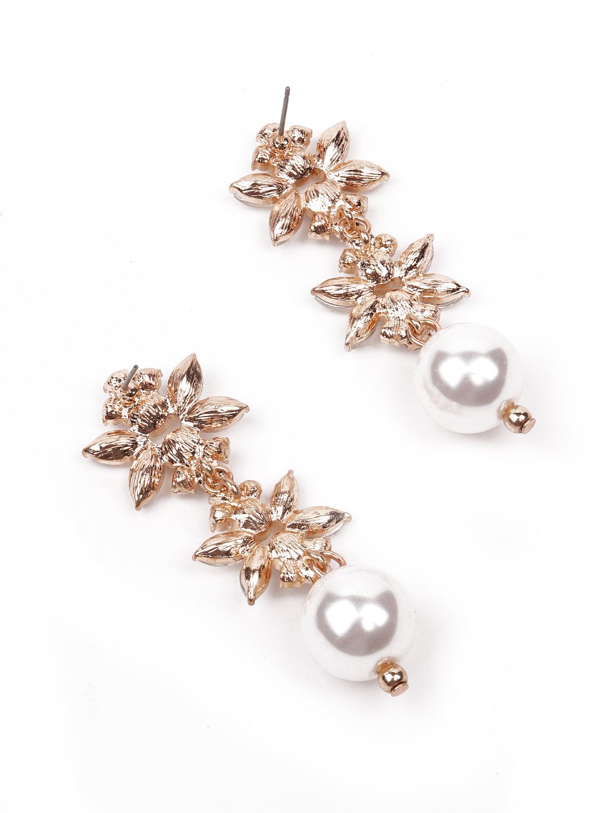 Women's Gorgeous Sparkling Floral Drop Earrings - Odette
