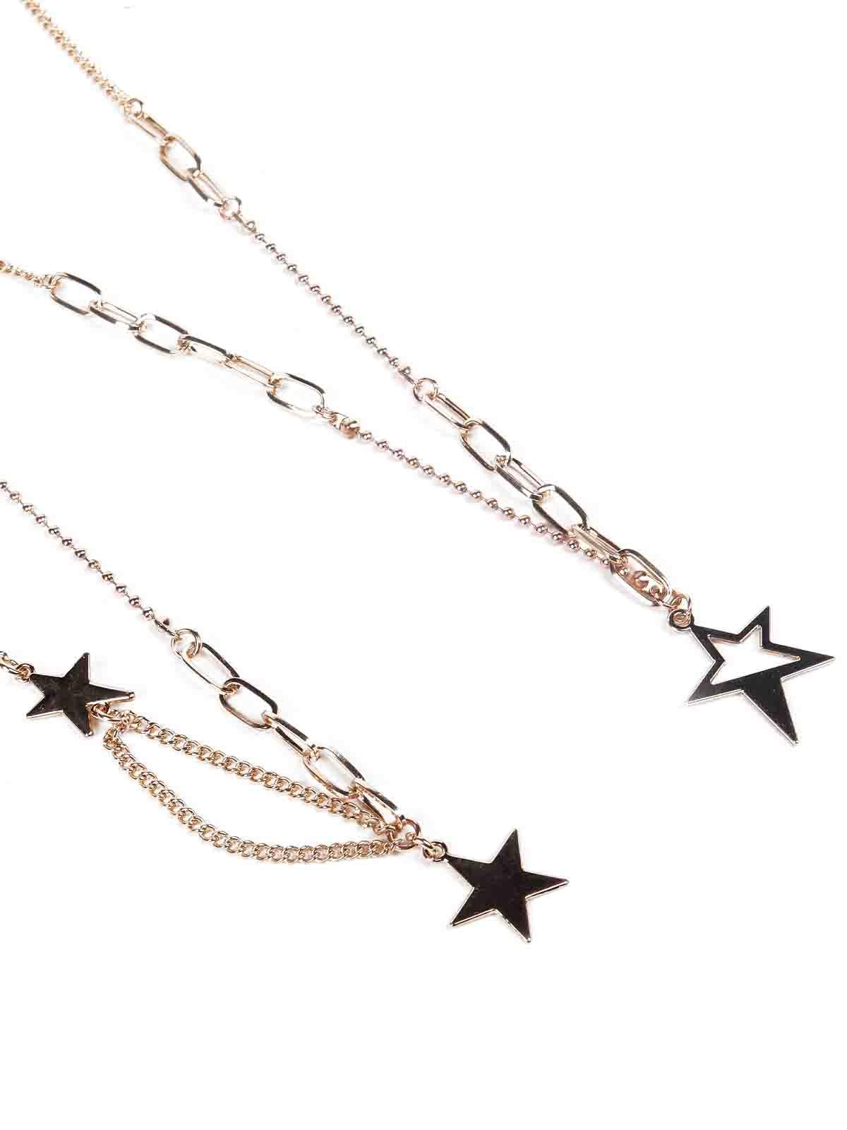 Women's Gorgeous Two-Piece Star Pendant Necklace -Gold - Odette