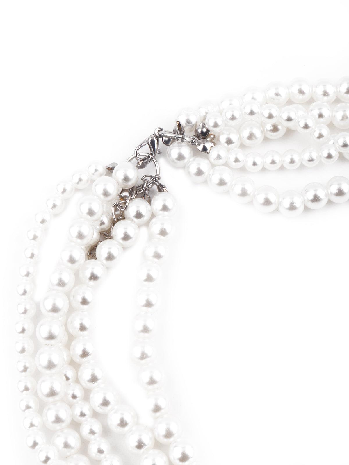 Women's Gorgeous White Artificial Pearl Layered Necklace For Women - Odette