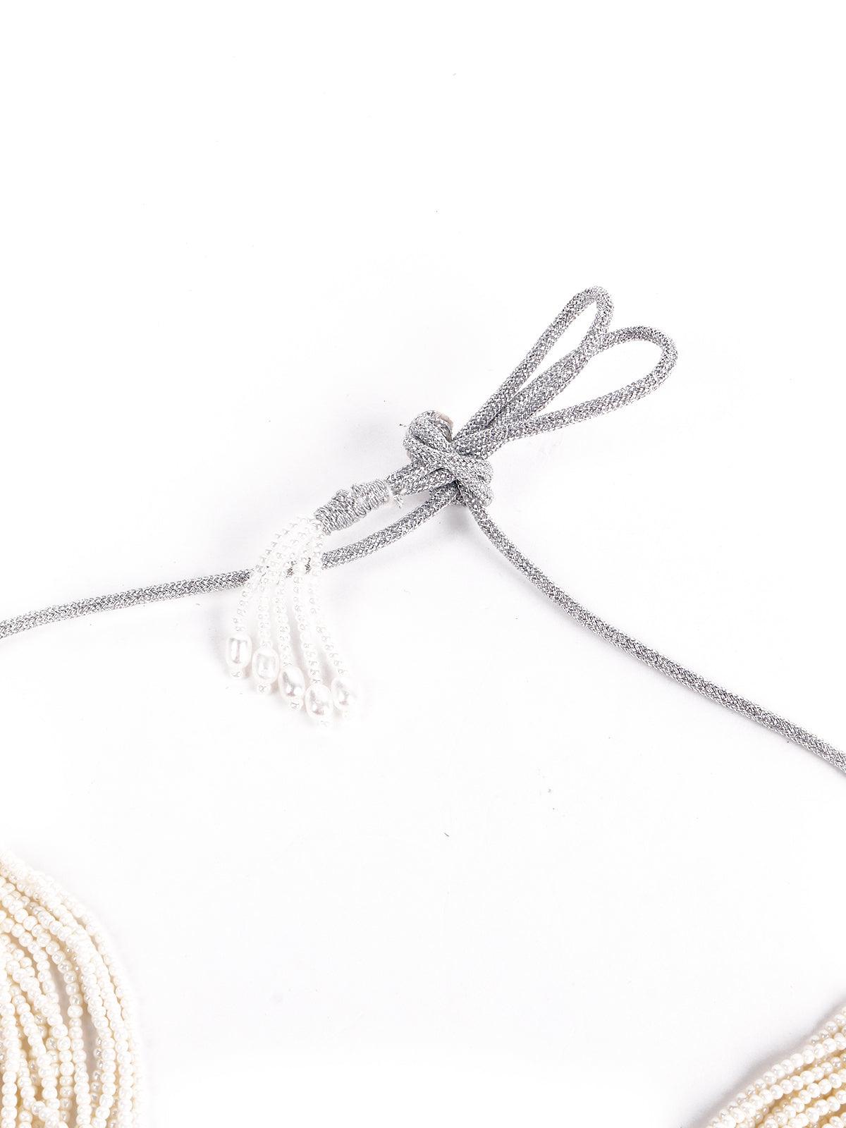 Women's Gorgeous White Pendant Choker Necklace Set - Odette