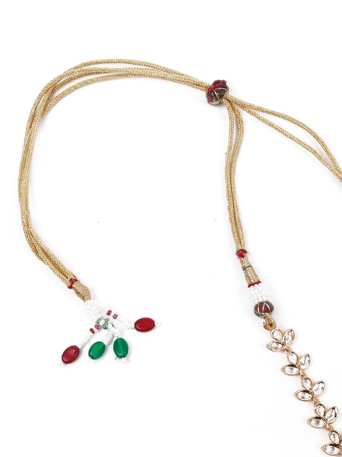 Women's Grandeur In Kundan Long Necklace Set - Odette