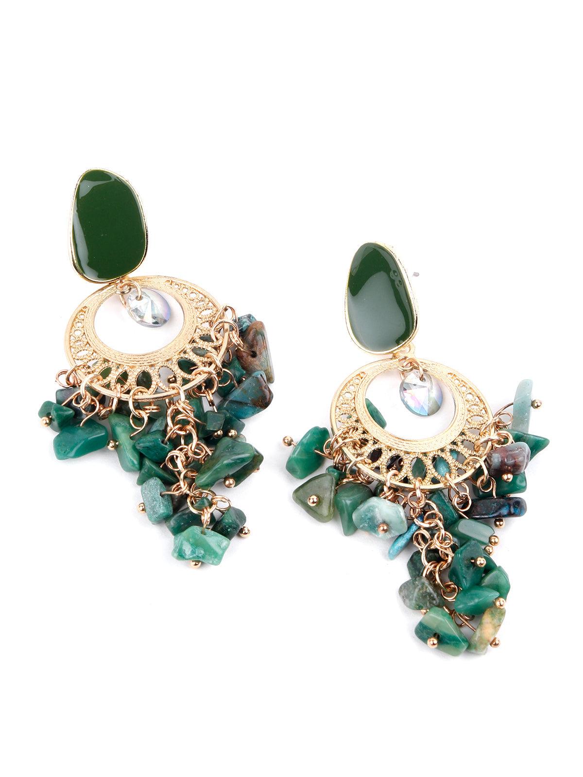 Women's Green Clustered Earrings - Odette