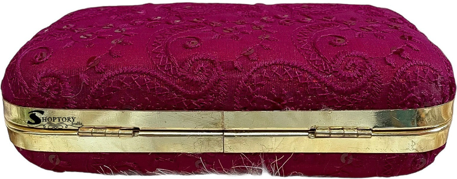 Buy Ole Fashion Beautiful Embroidered Traditional Bandhni Kathyawadi Style Clutch  Bag for Girls Women Hand Bag (Pink) at