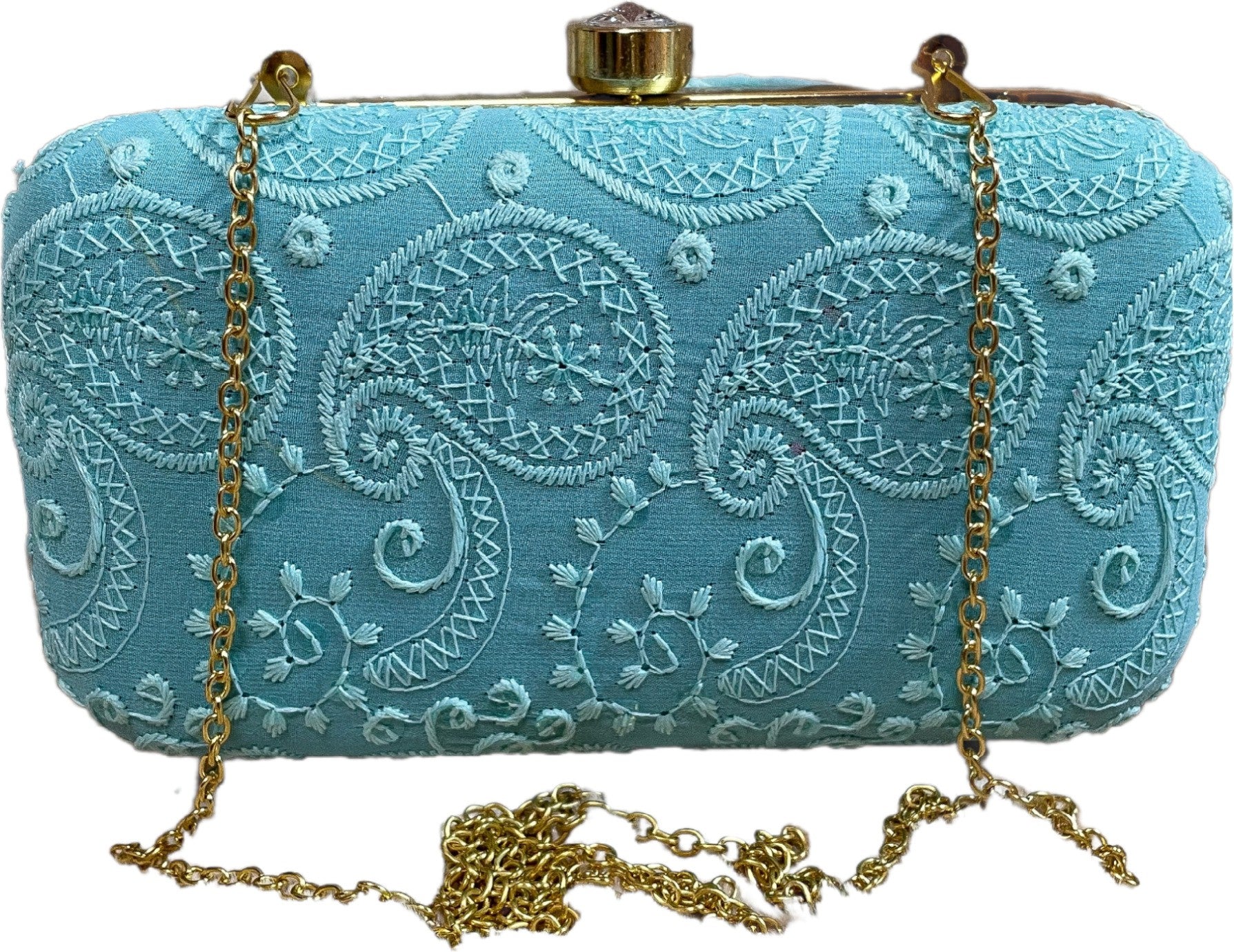 Buy PRAVO Blue Embroidered & Embellished Sling Bag online