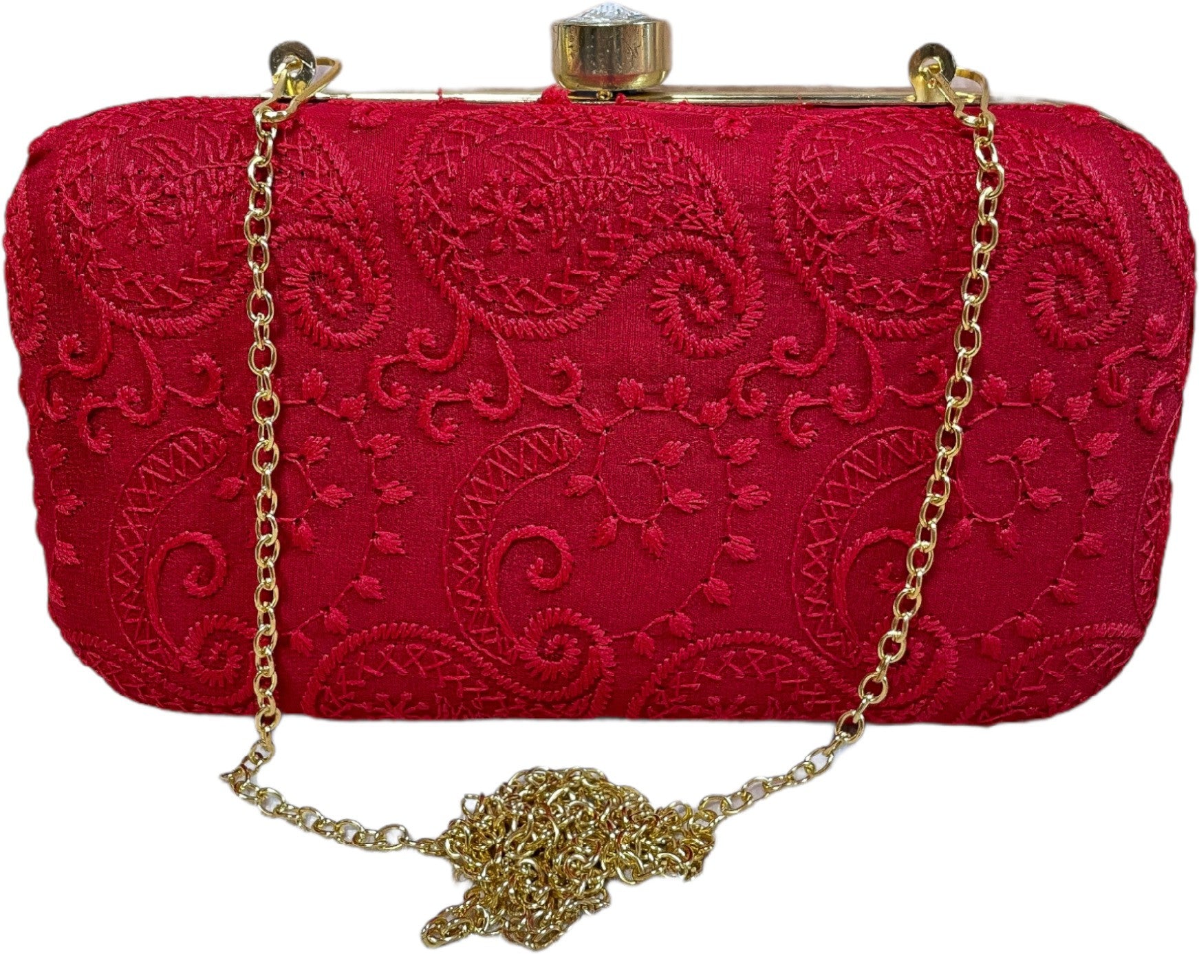 Women's Maroon Handcrafted Party wear Embroidered Clutch Purse – Stilento