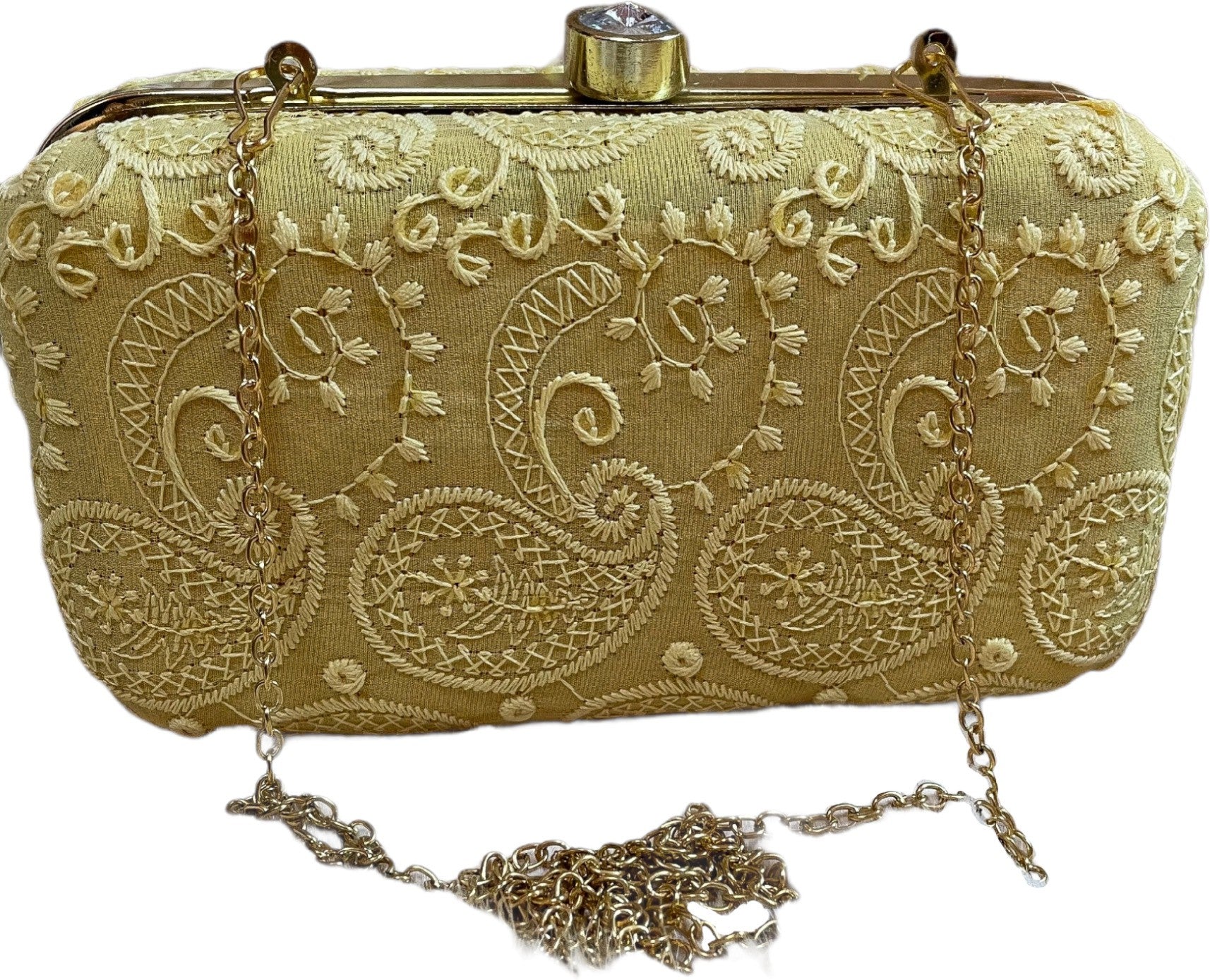 Texture Metal Handle Box Clutch Party Wear Handbag - India Trendy Stock