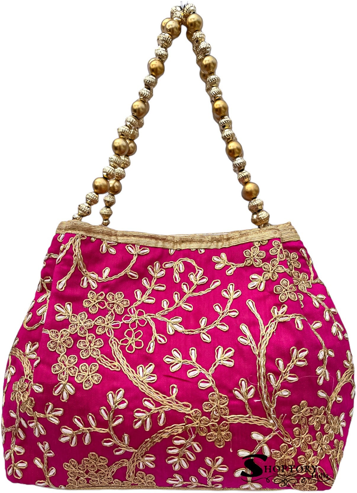 Women's Handicraft Silk  Rajasthani Hand Bag , Pink - Ritzie