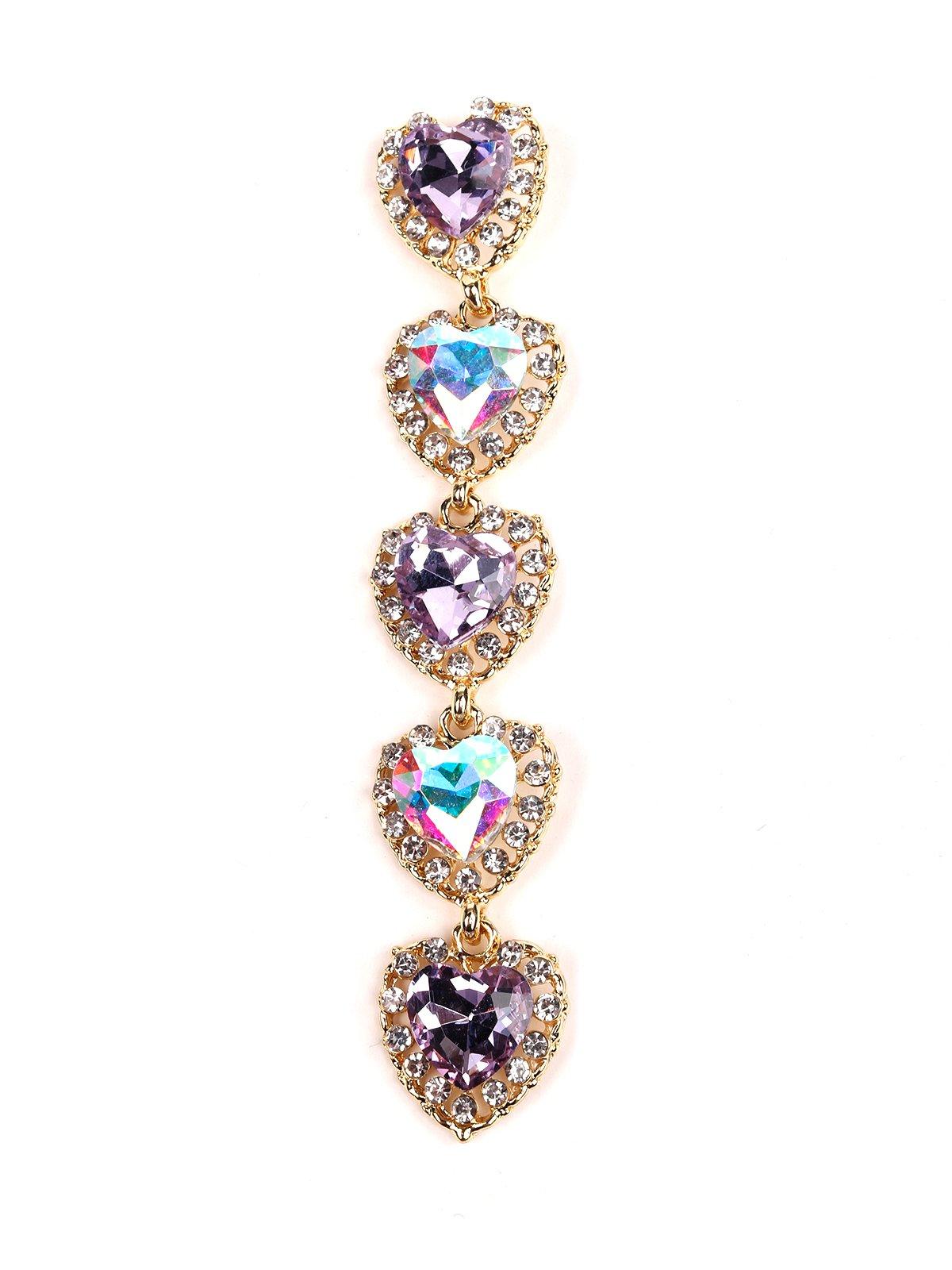 Women's Heart Crystal Drop Earrings - Odette
