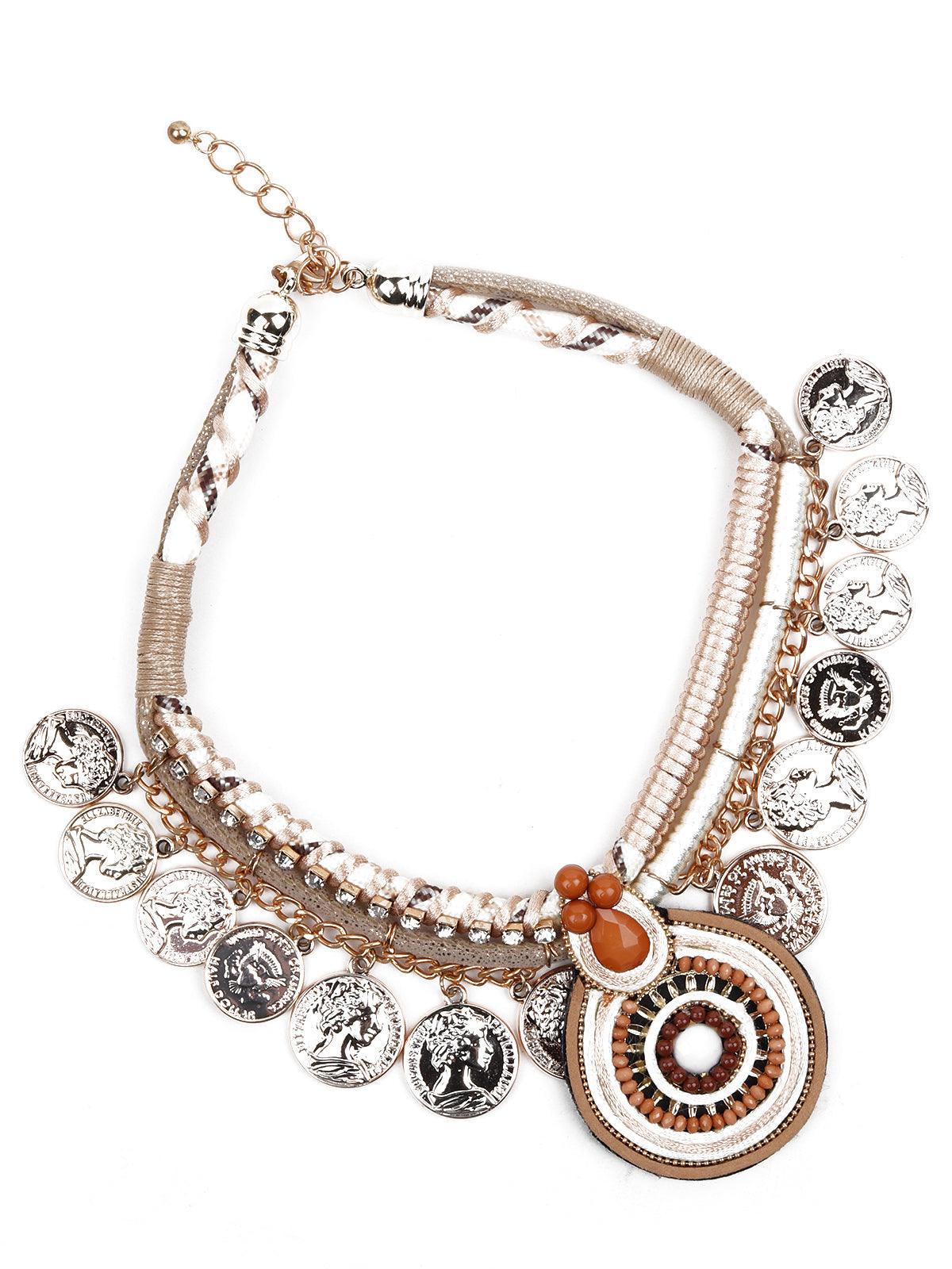 Women's Heavy Charms Embellished Necklace - Odette