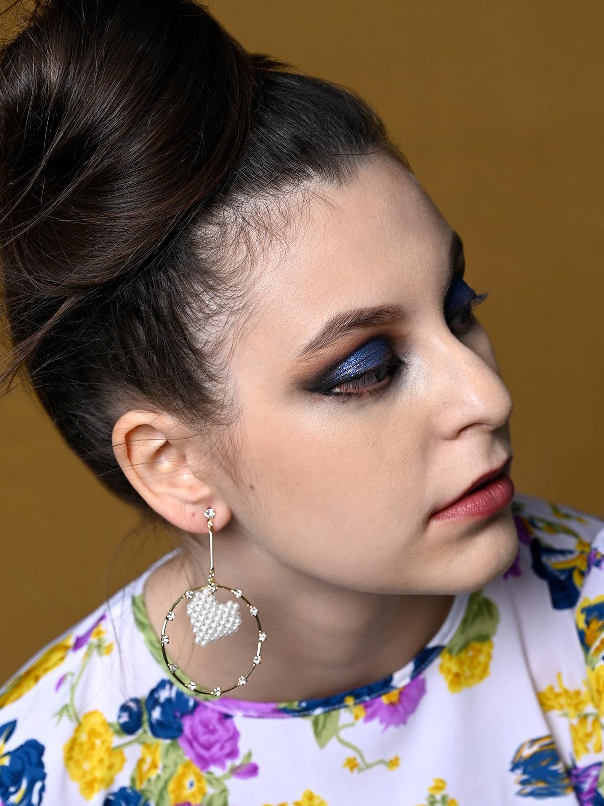 Women's Hoop Cute Half-Moon Multistrand Earrings - Odette