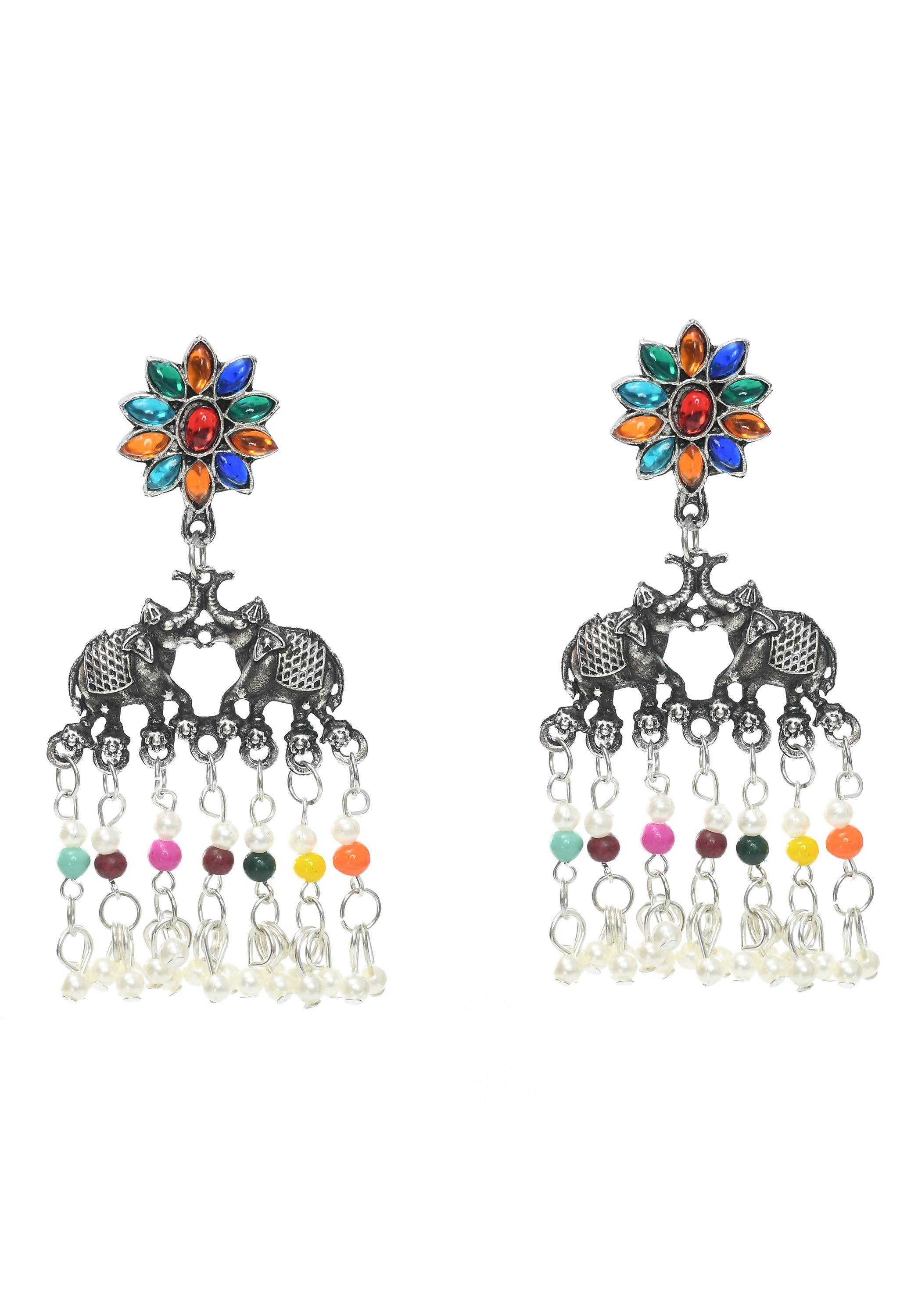 Trendia Multi color Elephant design Necklace Set Jkms_112