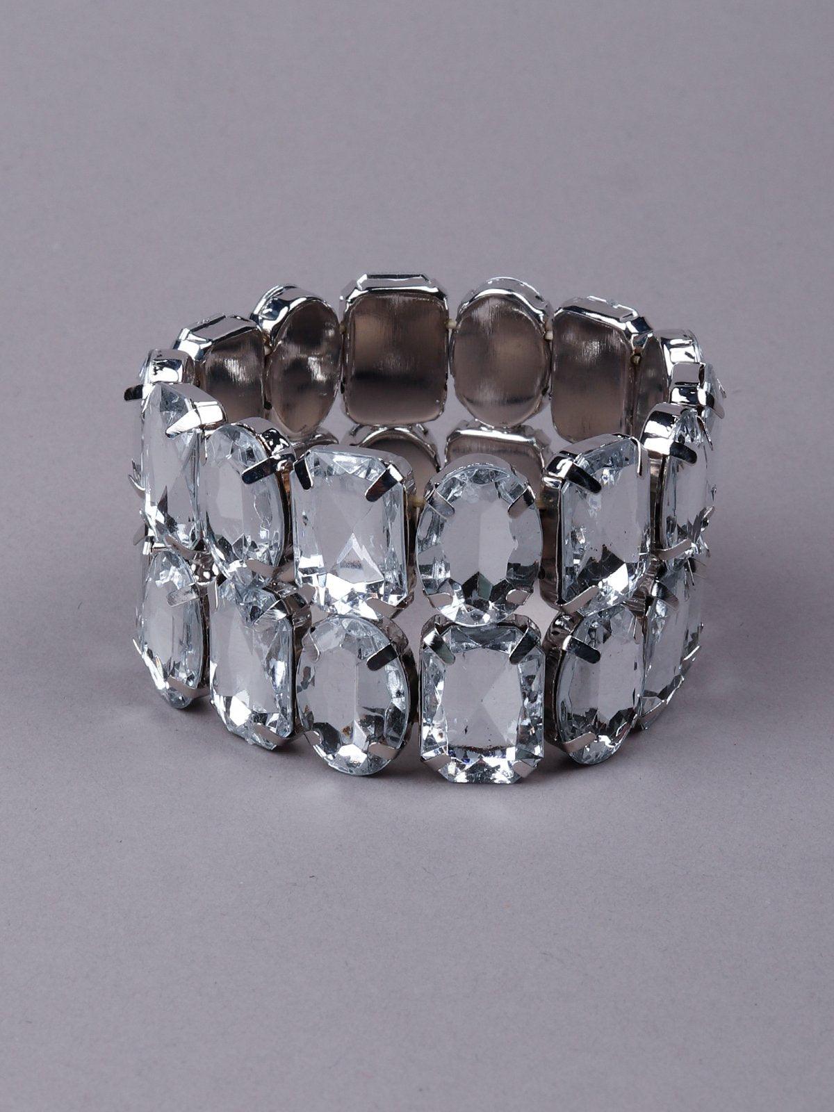 Women's Huge Crystals Embedded Two-Layered Bracelet - Odette