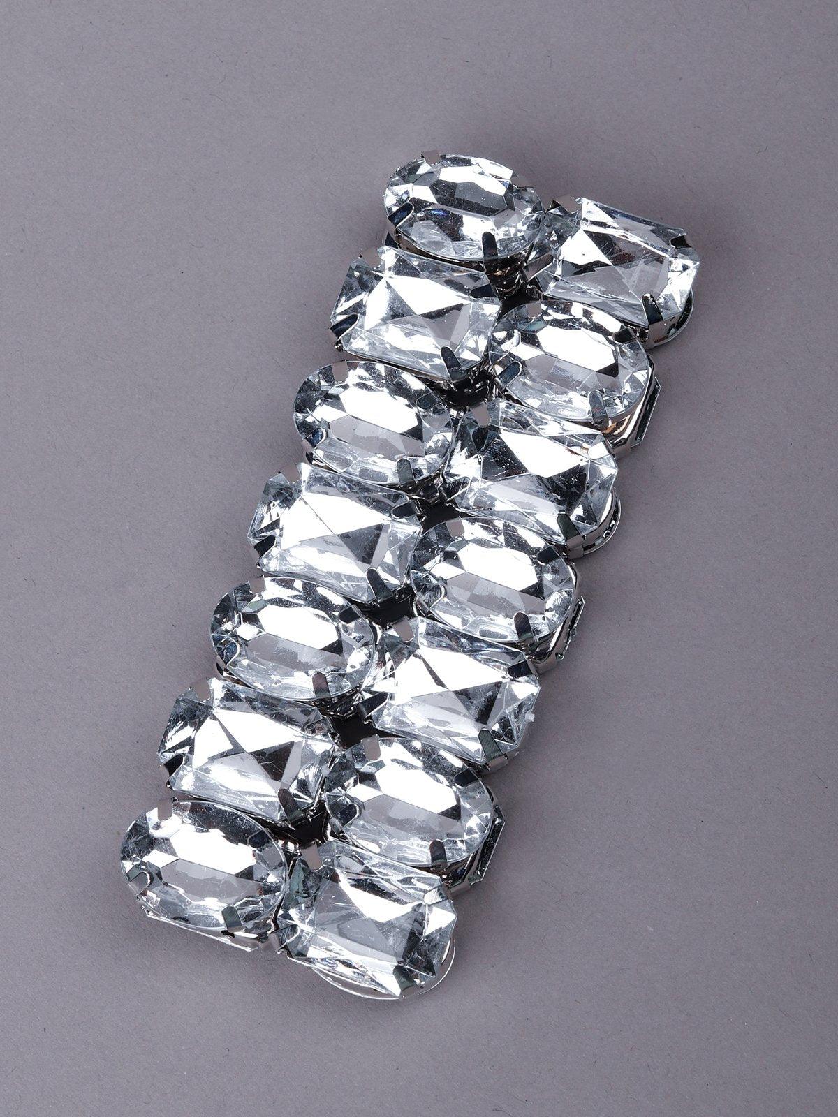 Women's Huge Crystals Embedded Two-Layered Bracelet - Odette