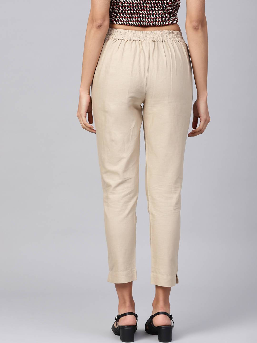 Women's Sandgrey Cotton Solid Straight Pants - Juniper