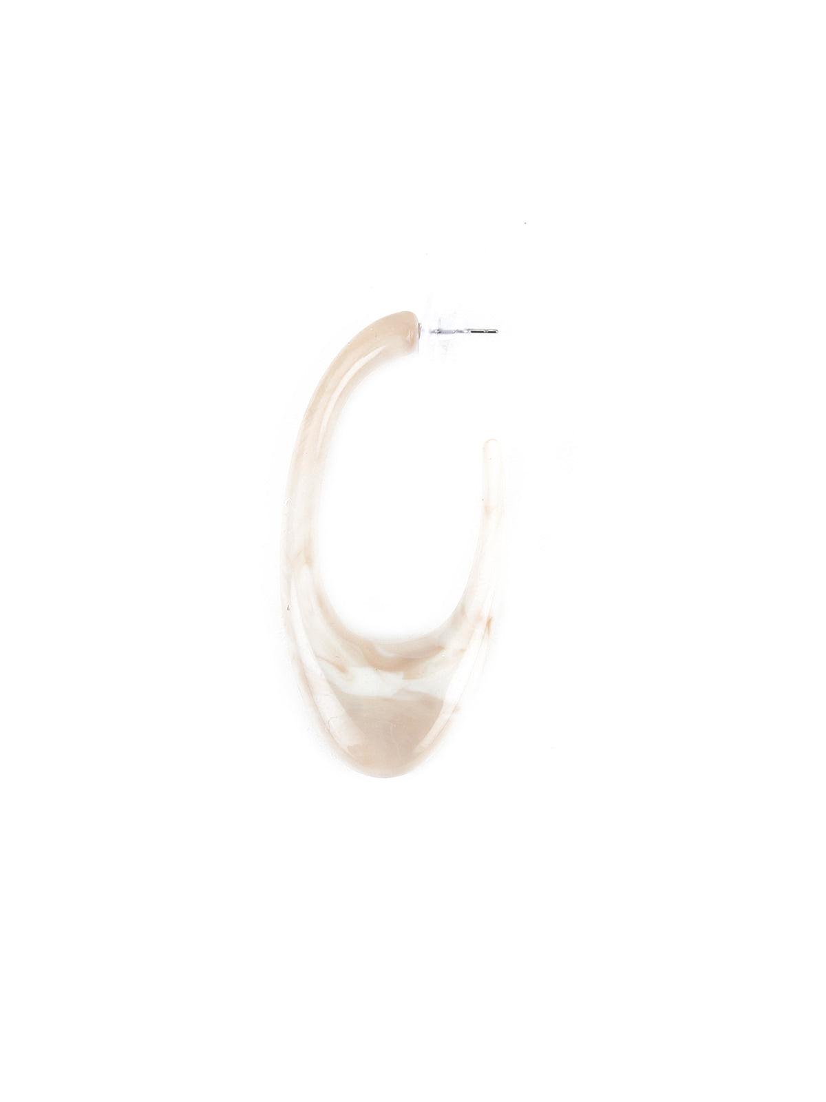 Women's Ivory Marbleized Open Hoop Earrings - Odette