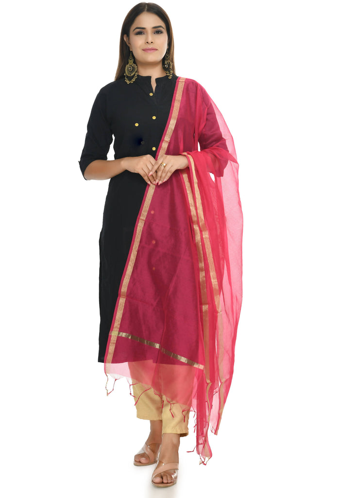 Women's Banarsi Chanderi Piping Dupatta Mfd0027