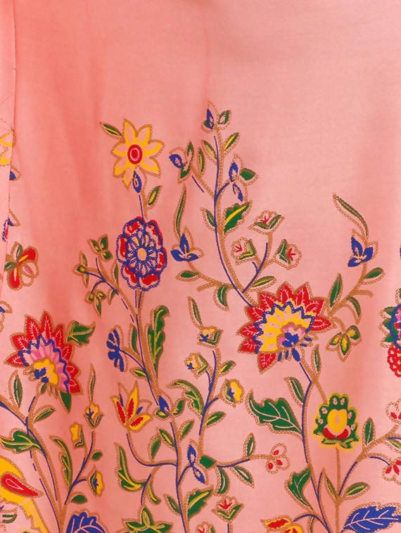 Women's Rayon Cotton Peach Colour Floral Printed Palazzo Mfp044 - Moeza
