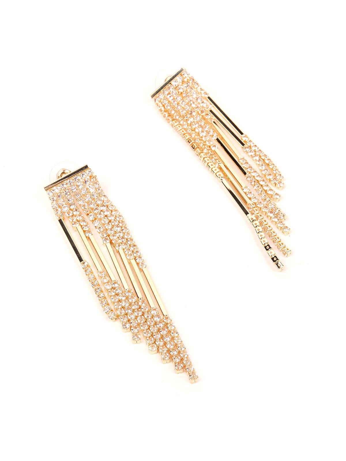Women's Jazzy Gold Crystal Drop Earrings - Odette