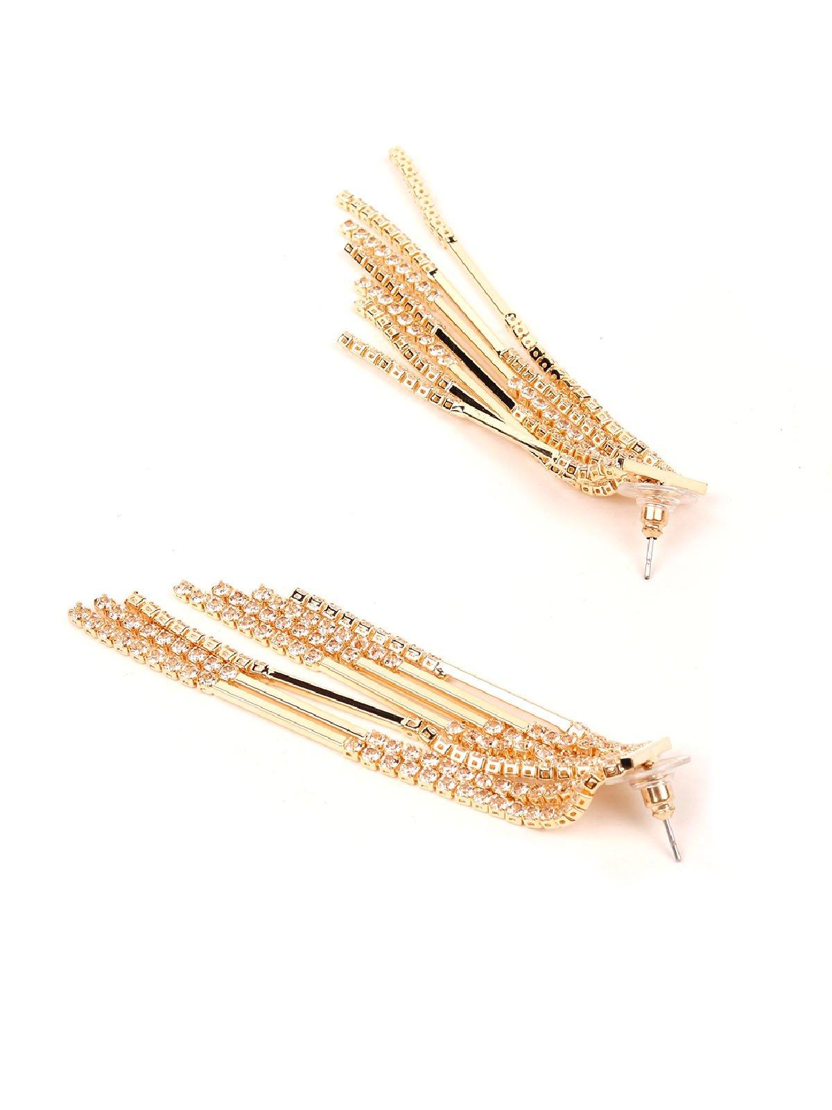 Women's Jazzy Gold Crystal Drop Earrings - Odette