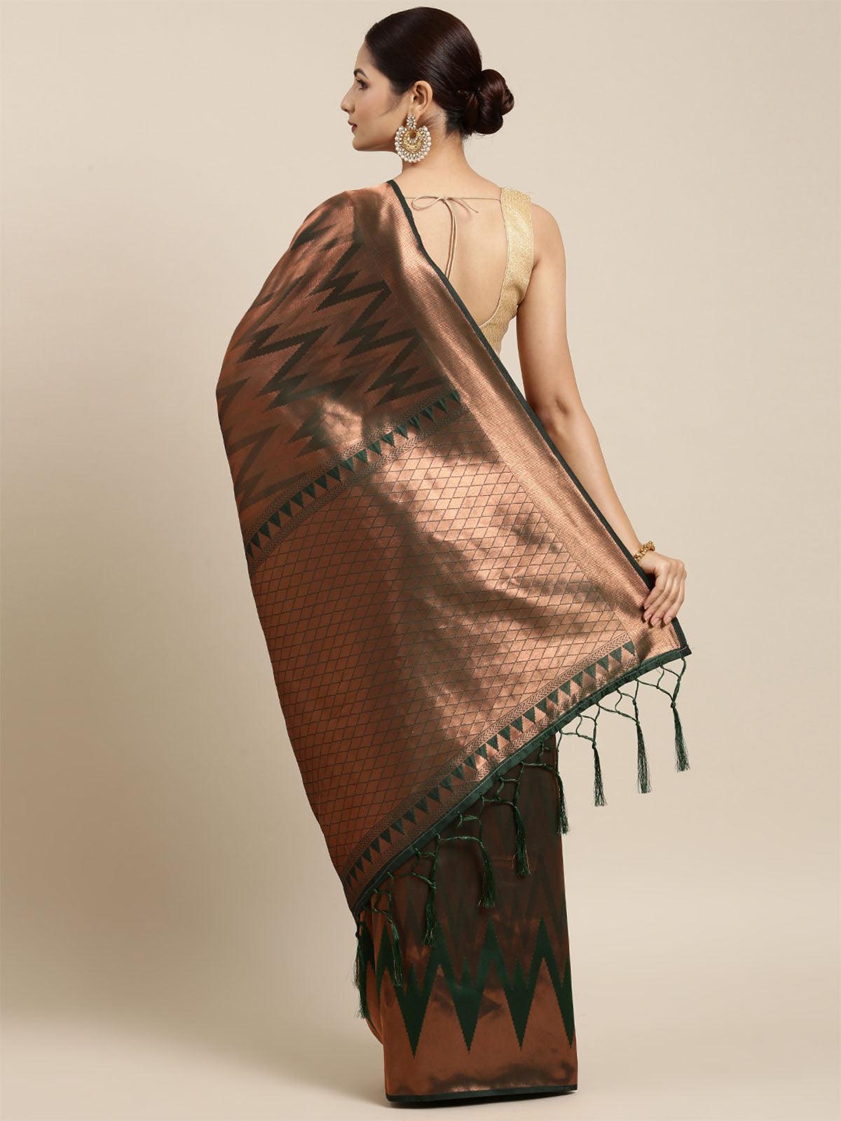 Women's Kanjivaram Silk Banarasi Weaving Silk Saree - Odette