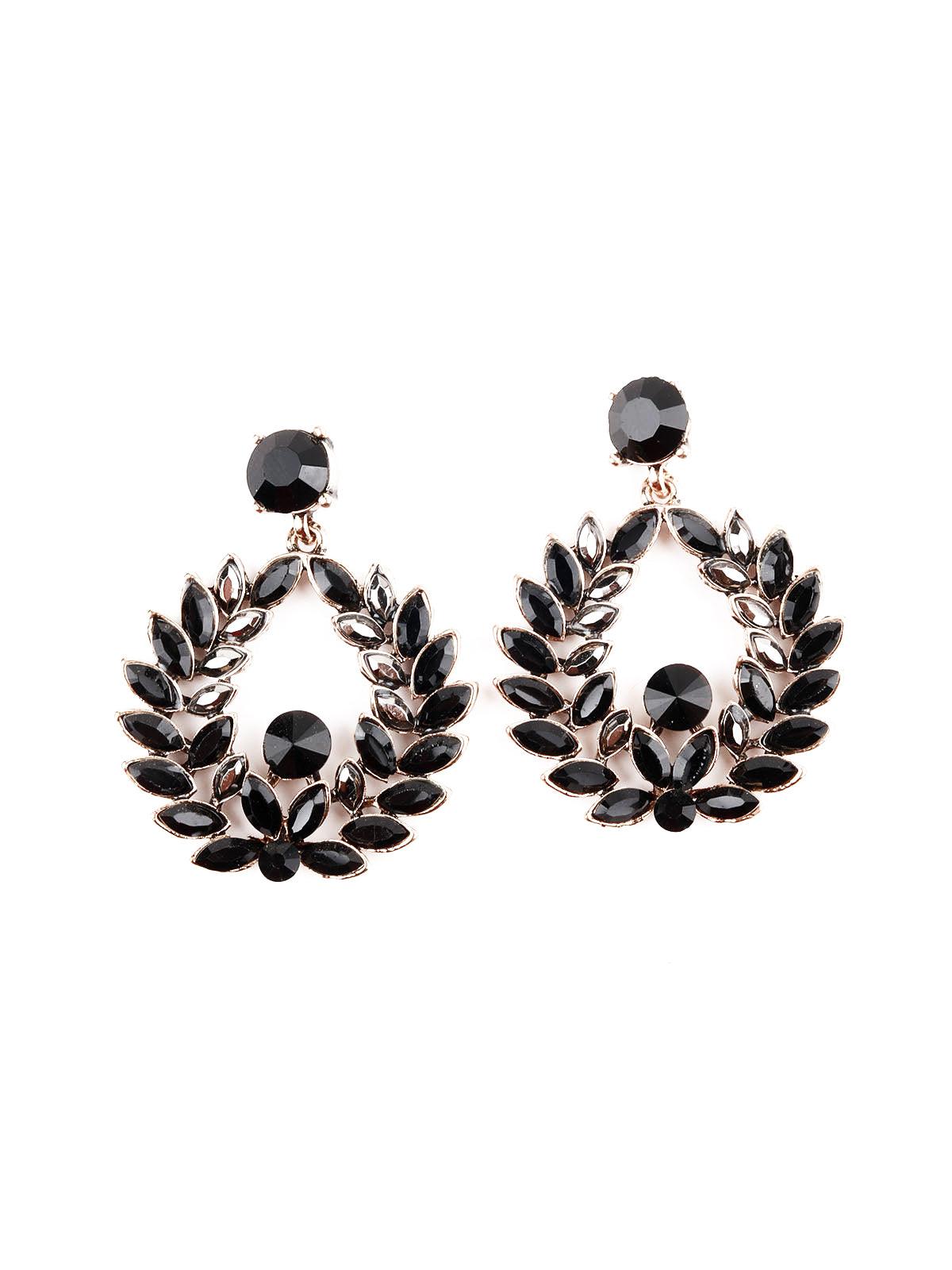 Women's Kito Black Crystal Earrings - Odette