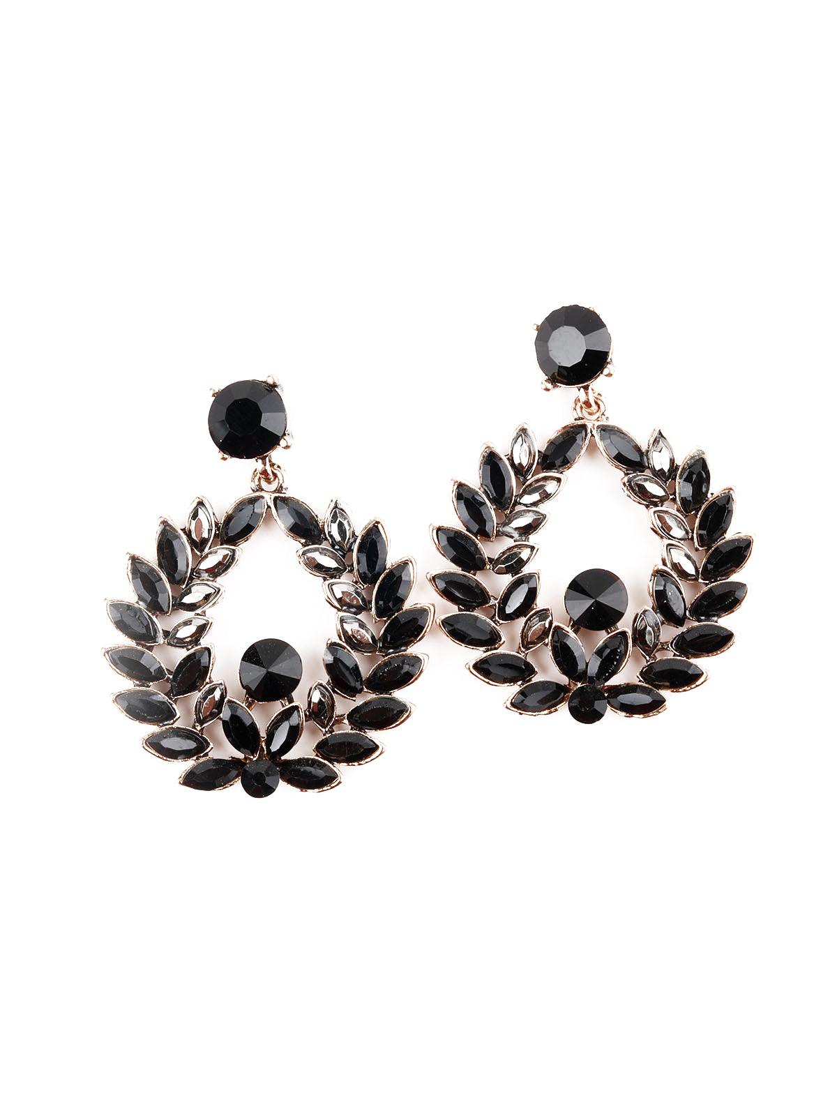 Women's Kito Black Crystal Earrings - Odette
