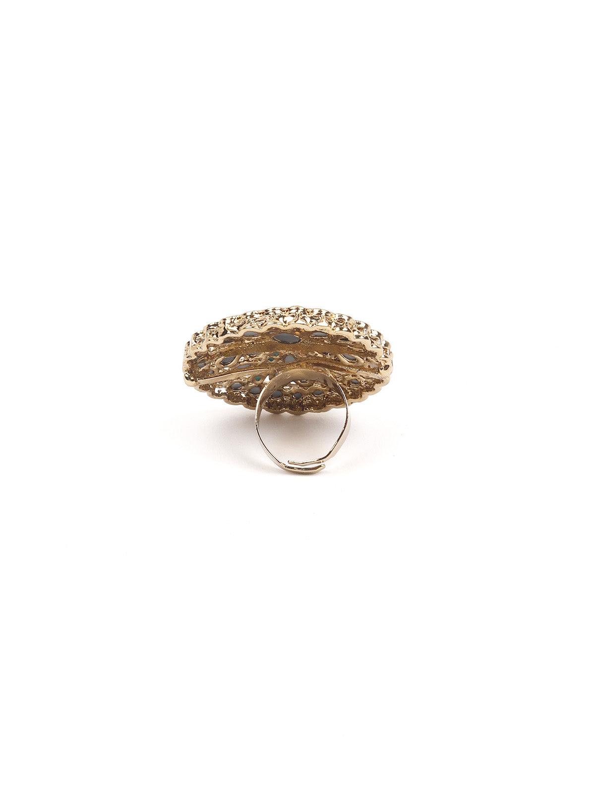 Women's Kundan Embellished Finger Ring - Odette