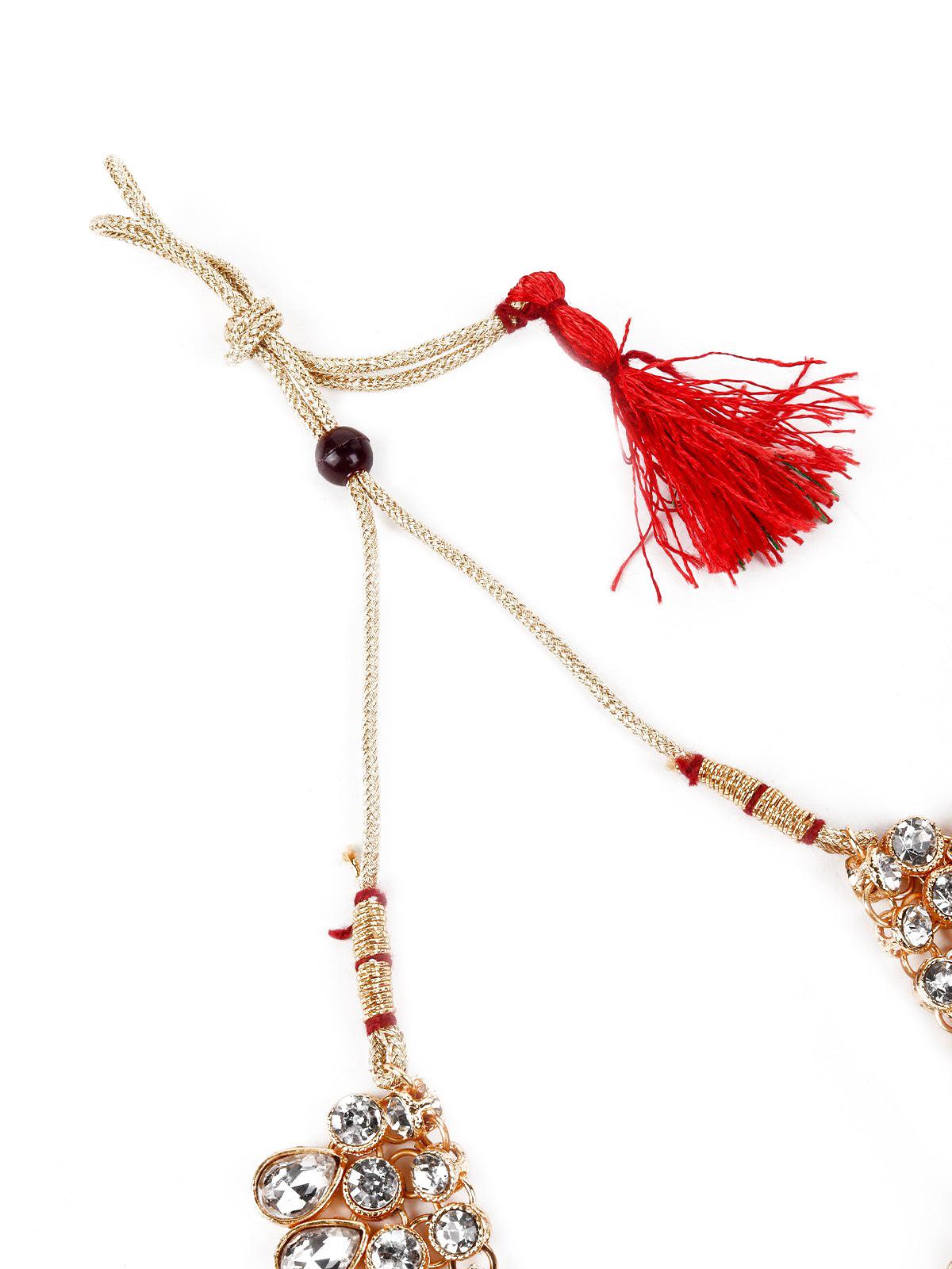 Women's Kundan Gold-Tone Studded Necklace Set - Odette