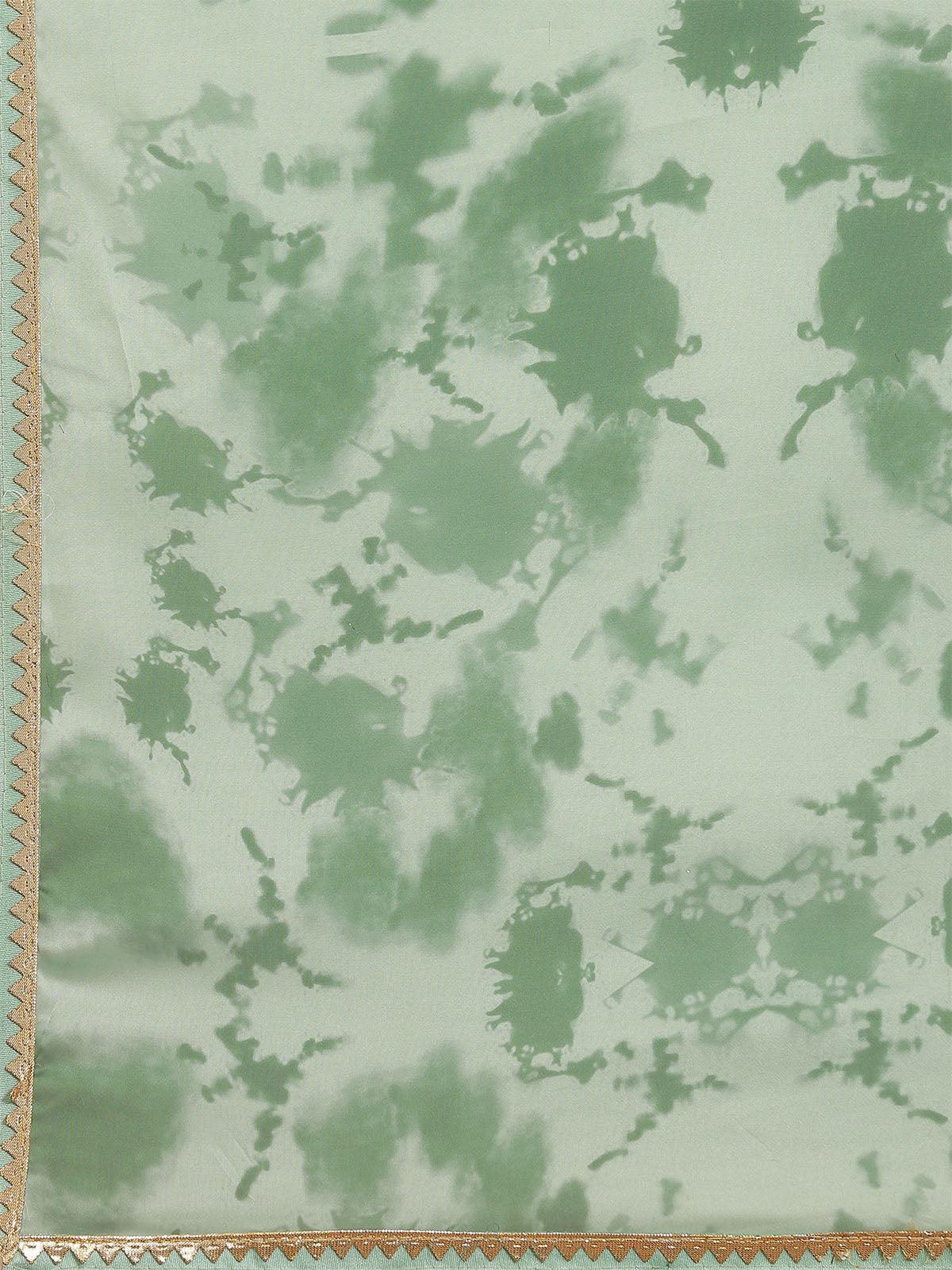 Women's Liva Sea Green Digital Print Saree With Blouse Piece - Odette