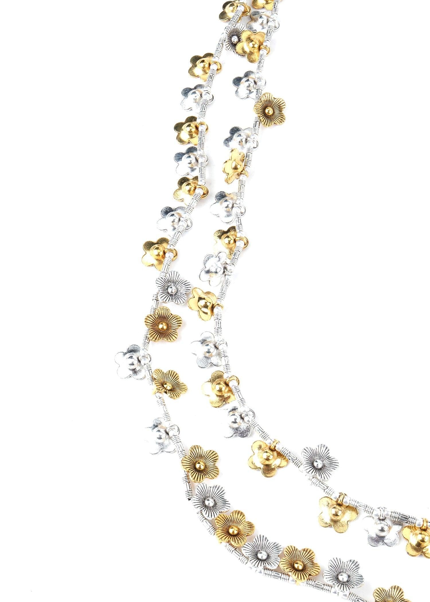 Women's Long Brass Look Heavy Necklace! - Odette