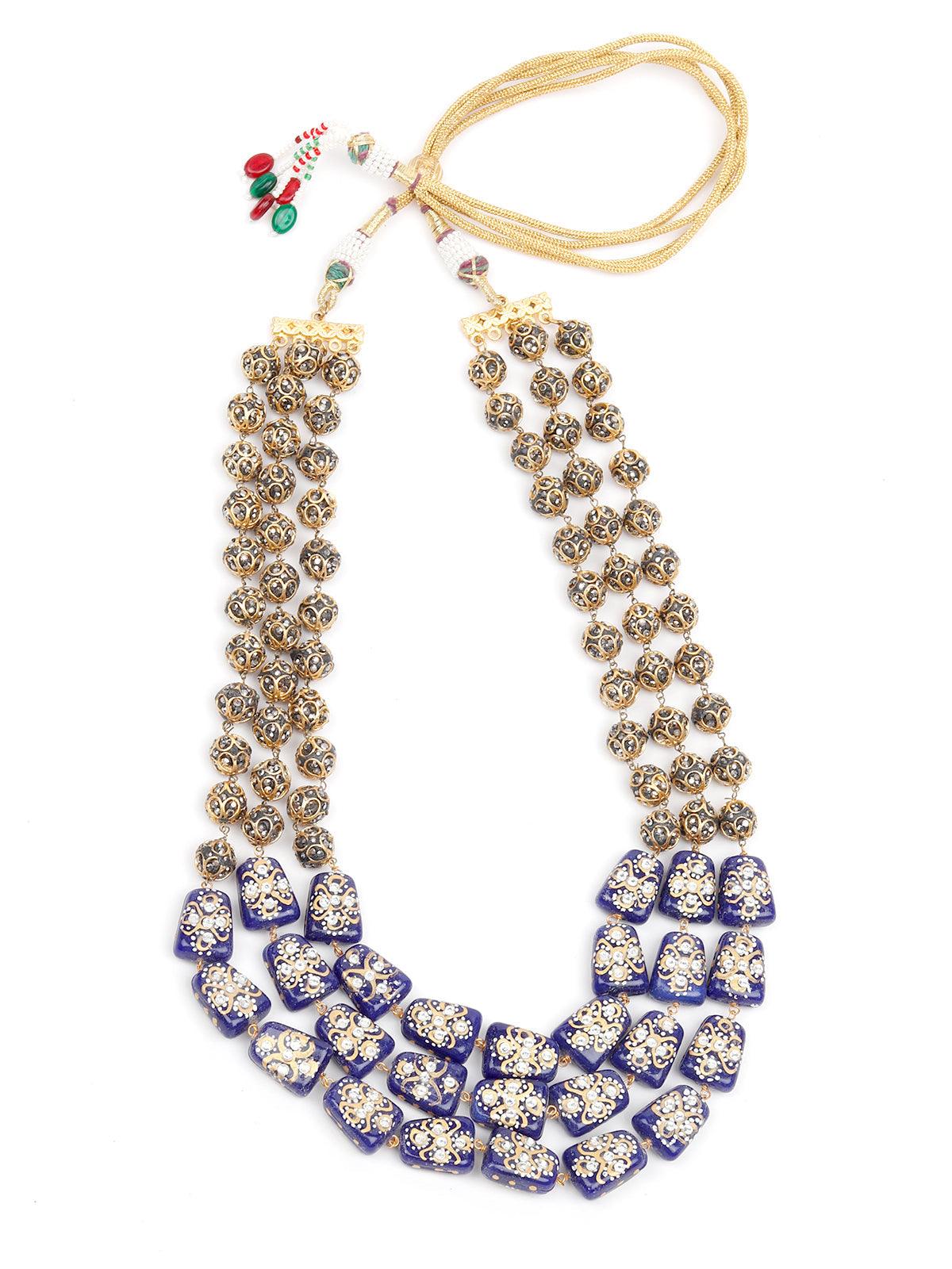 Women's Long Intrinsic Purple Onyx And Antique Semi-Precious Necklace - Odette