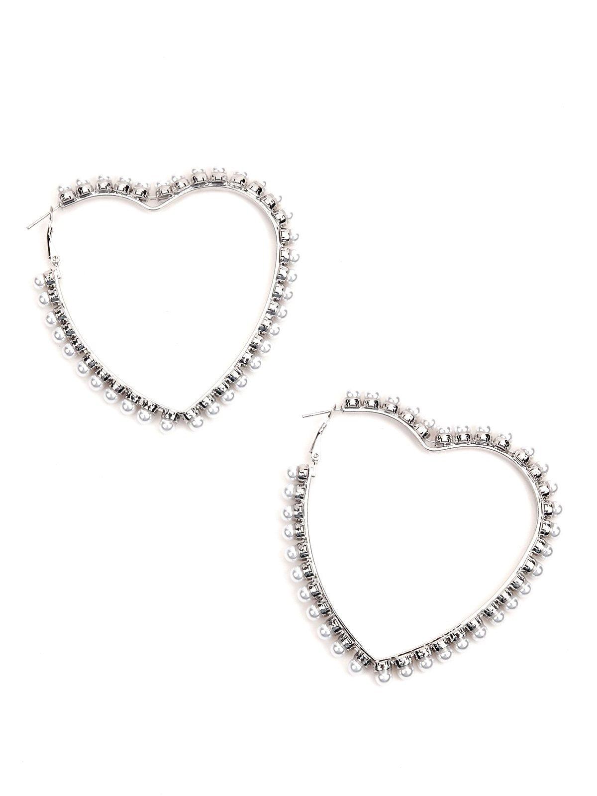 Women's Lovely Heart Shaped Rhinestone Earring - Odette