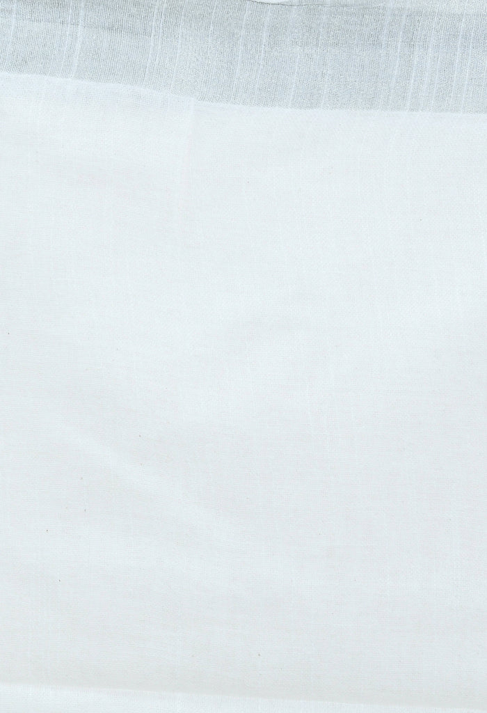 Women's Bhagalpuri Handloom Cotton White Color Saree Mfsaree_027