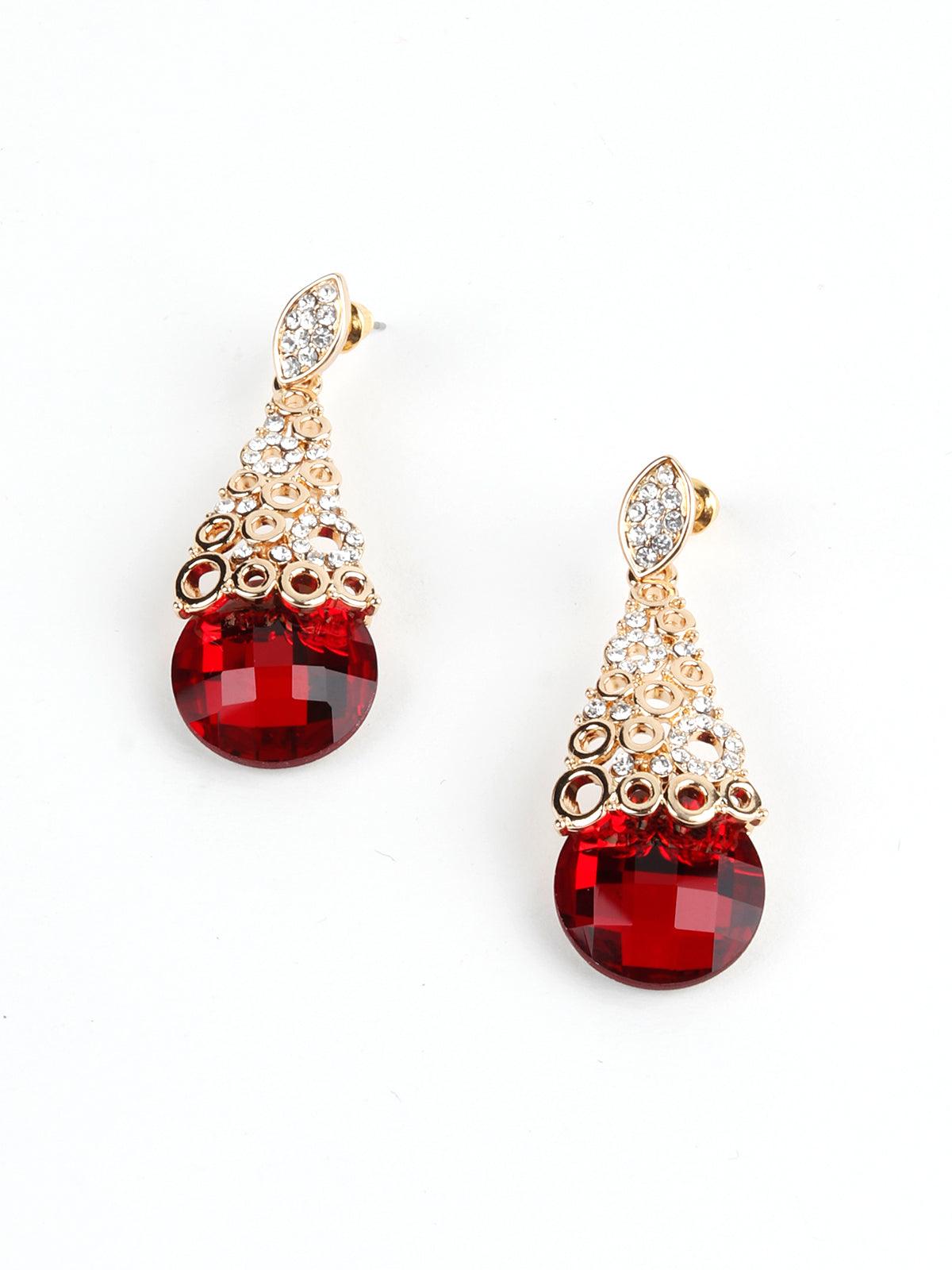 Women's Luscious Ruby Red Earrings - Odette