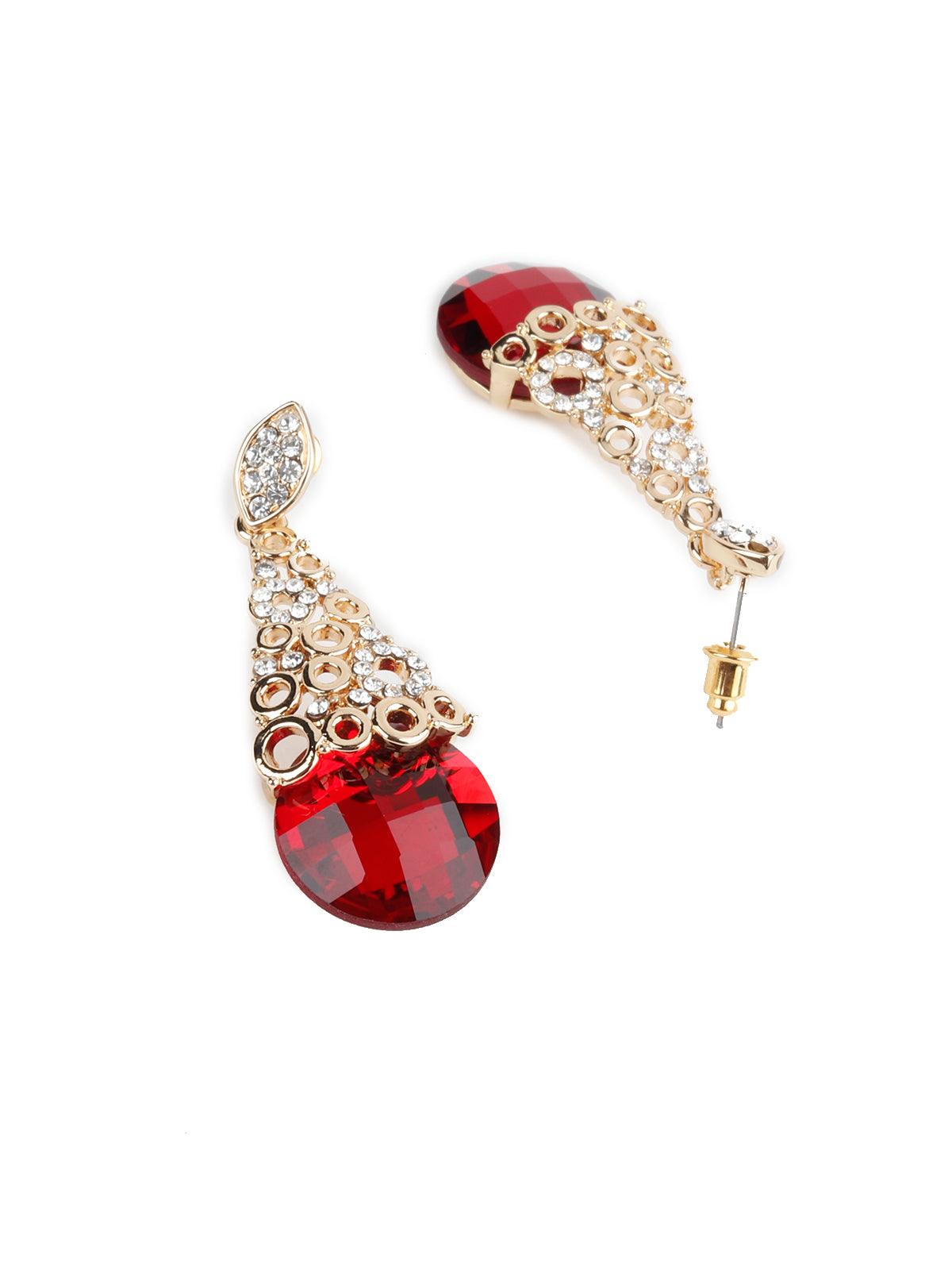 Women's Luscious Ruby Red Earrings - Odette