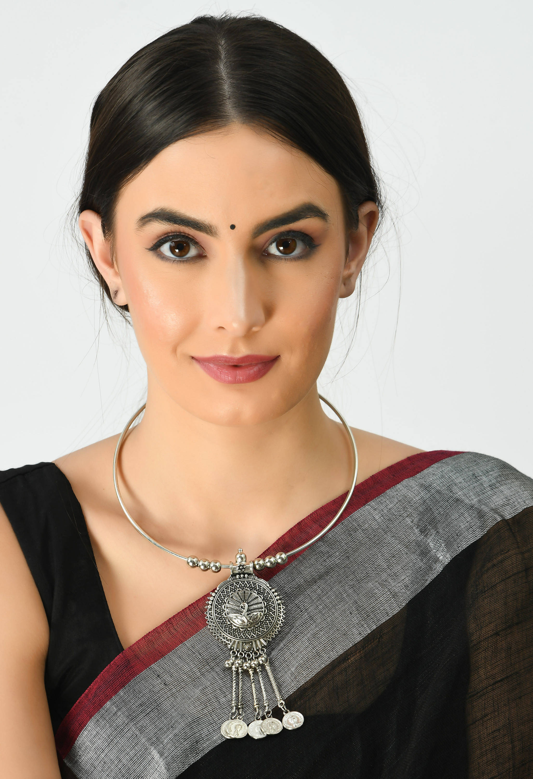 Kamal Johar Silver-Plated hasil style necklace Jkms_106