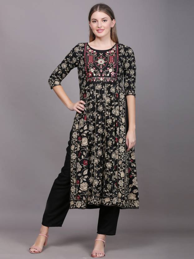 Women's Kurta And Palazzo Set Cotton Rayon