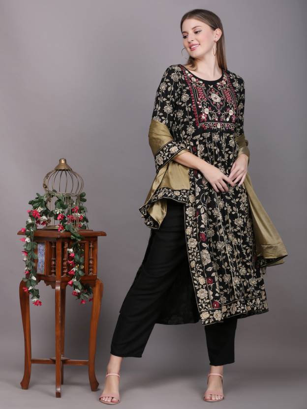 Women's Kurta And Palazzo Set Cotton Rayon