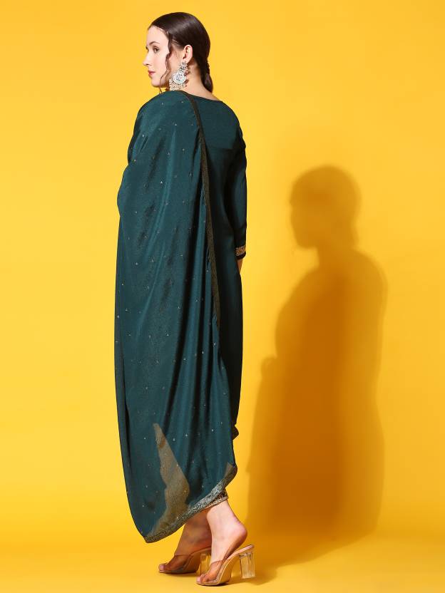 Women's Ethnic Motifs Yoke Design Kurta With Trousers & Dupatta - Noz2Toz
