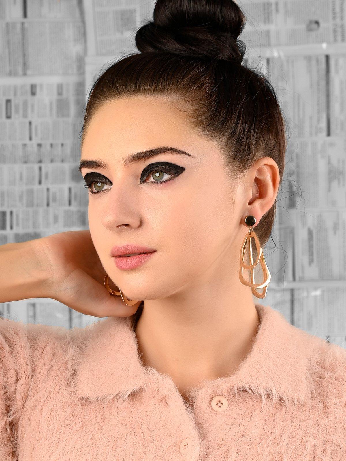 Women's Metal Linked Earrings - Odette