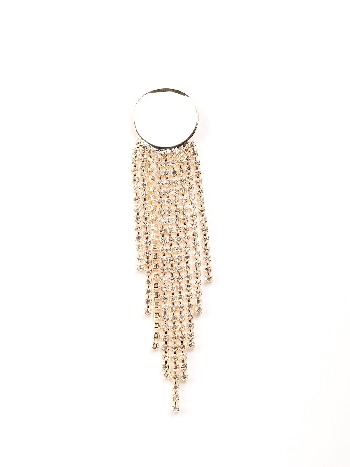 Women's Metallic Gold Drop Tassel Earrings - Odette