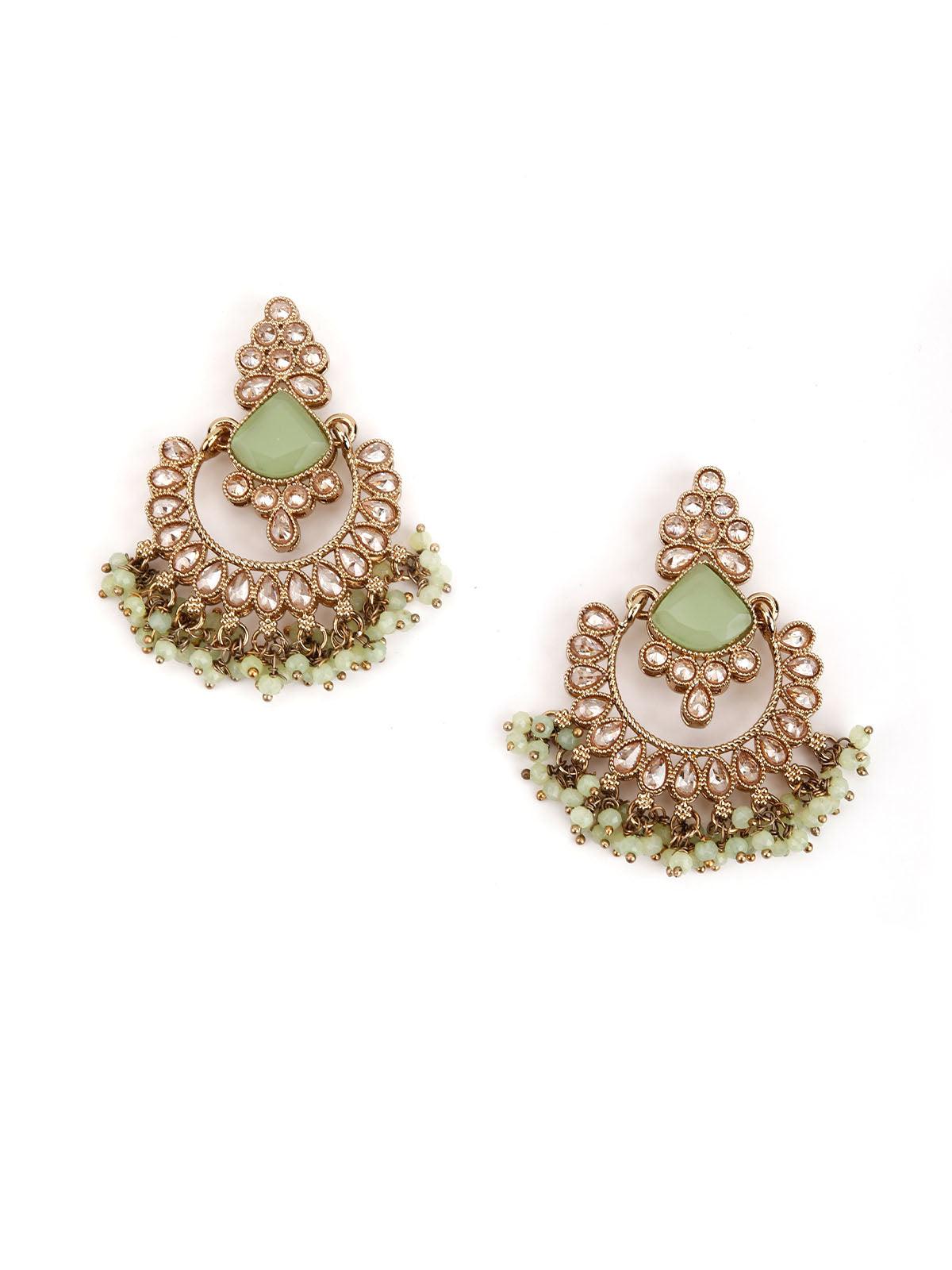 Women's Mint Green Stylish Earring - Odette