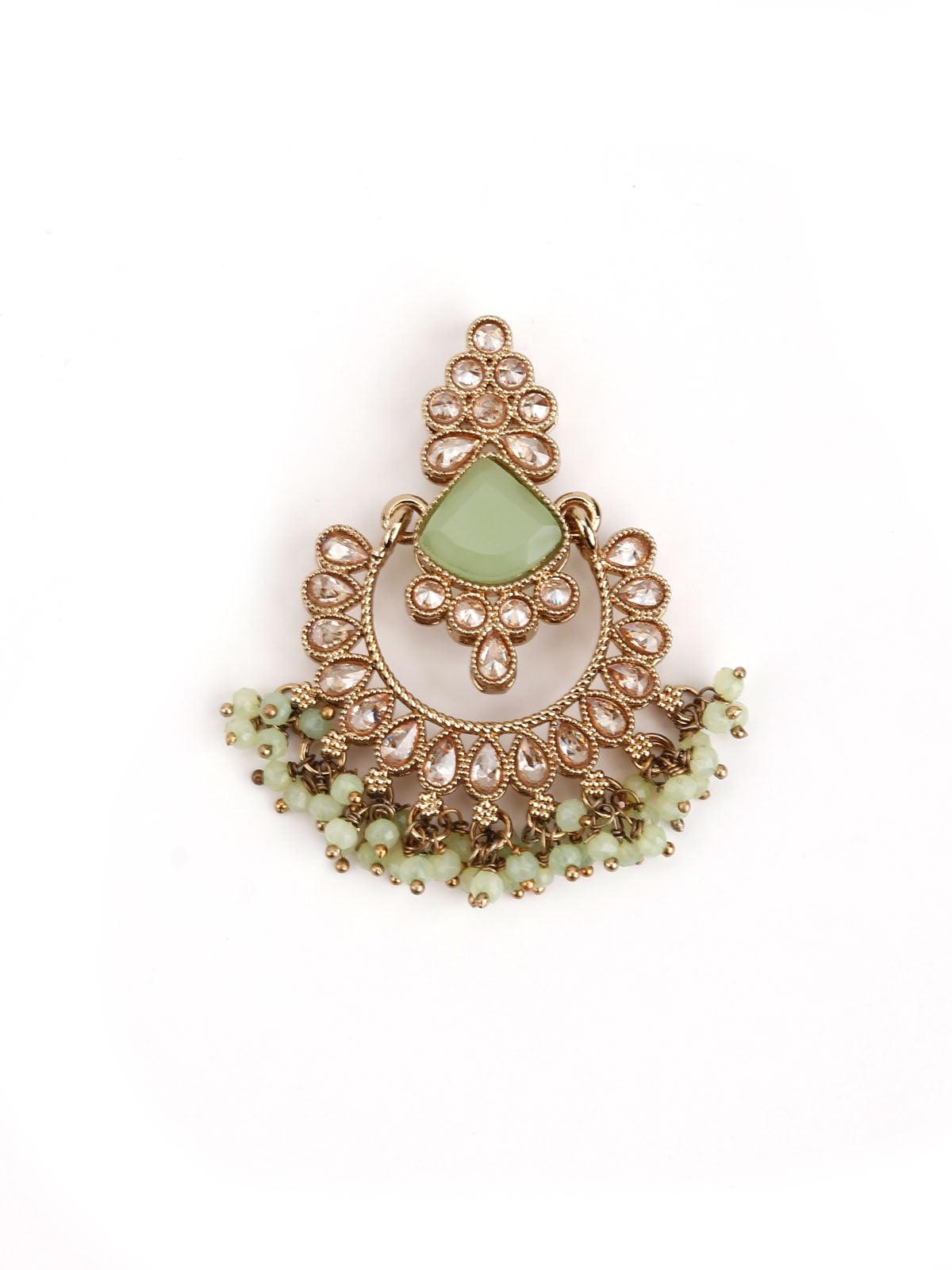 Women's Mint Green Stylish Earring - Odette