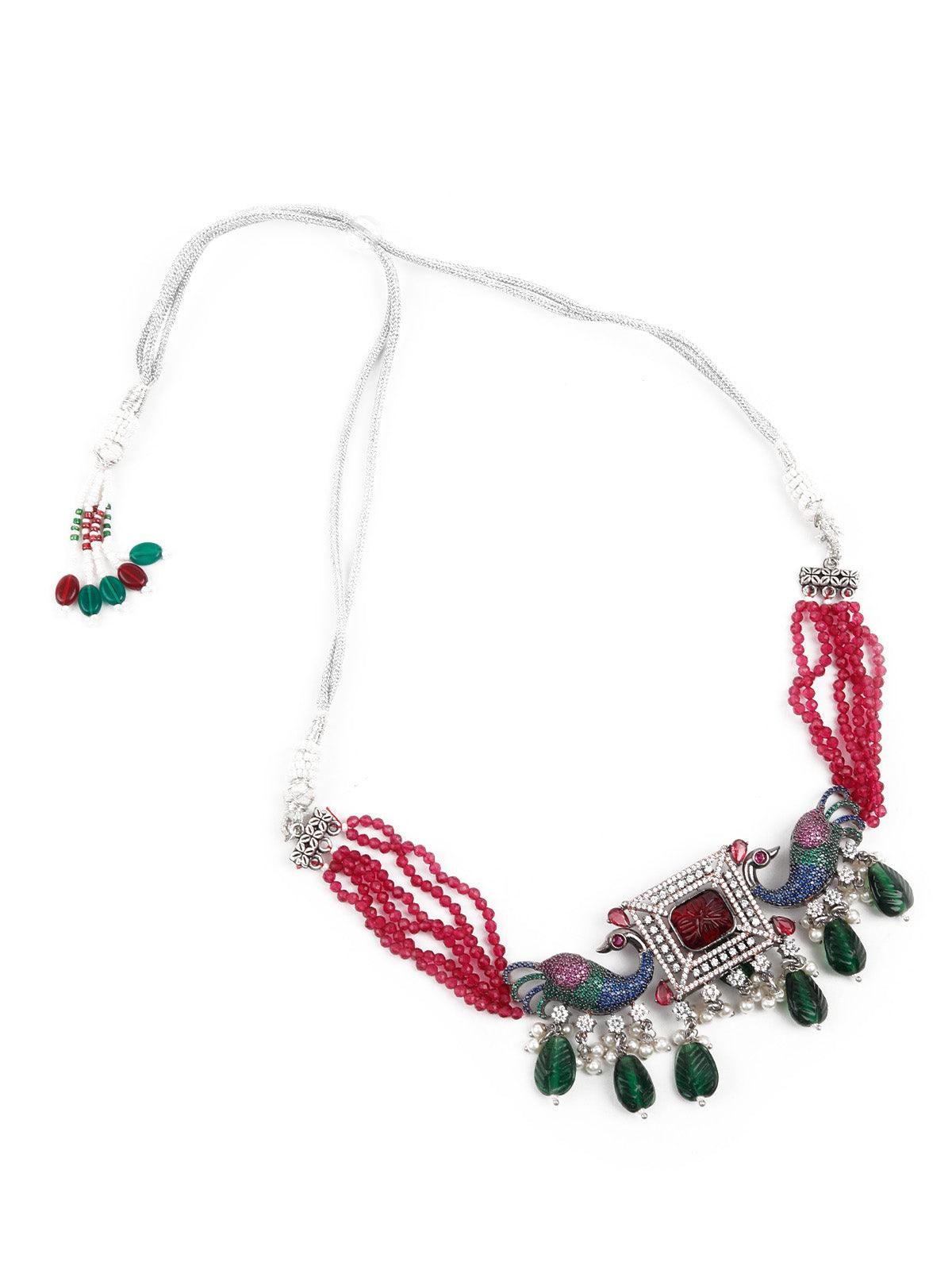 Women's Multi Colored  Choker Necklace Set - Odette