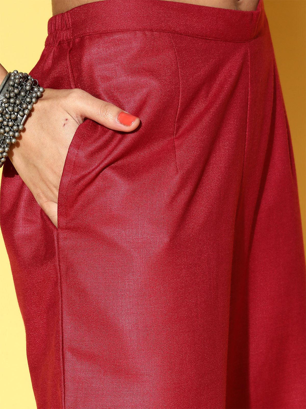 Women's Multi Colored Printed Straight Kurta Trouser With Dupatta Set - Odette