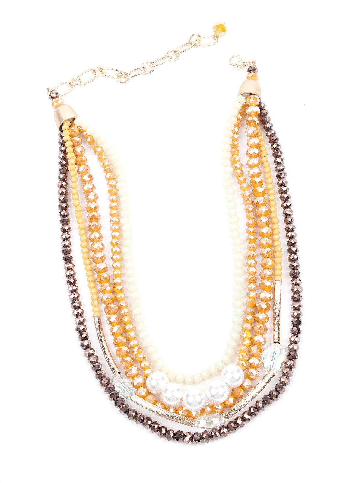 Women's Multi-String Small Rounded Beaded Necklace - Odette