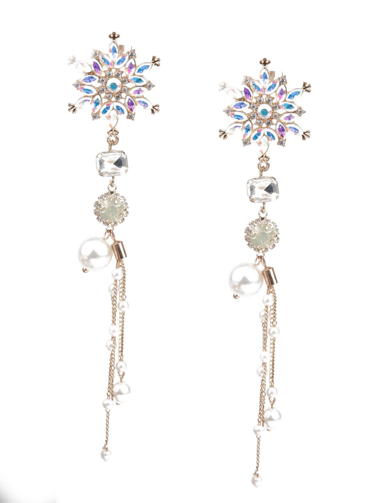 Women's Multicolor Floral Dangler Earring - Odette
