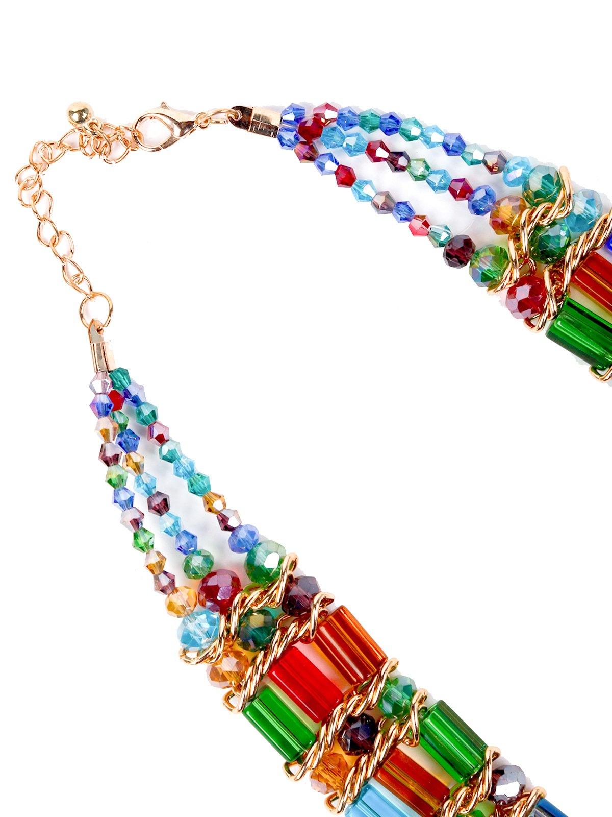 Women's Multicolour Vibrant Beaded Necklace - Odette